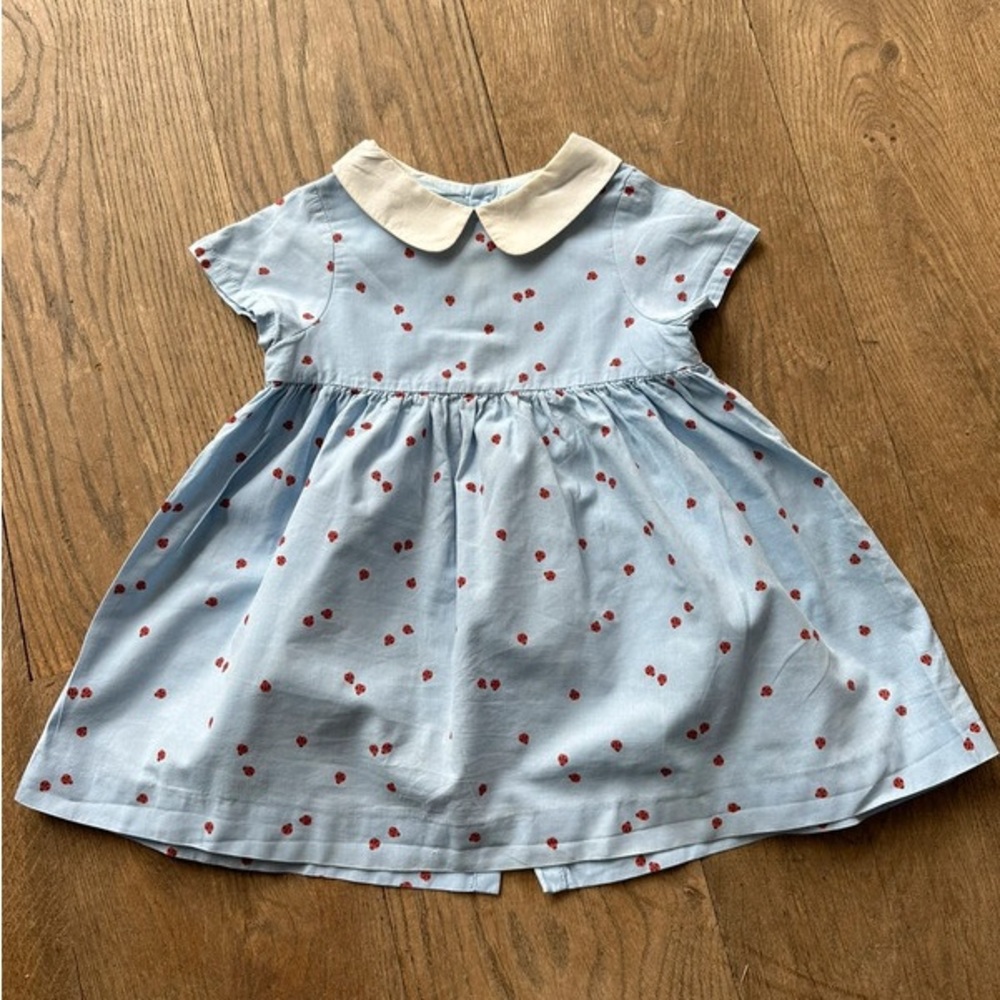 Jacadi Blue Dress with Cherry Print